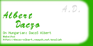 albert daczo business card