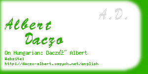 albert daczo business card